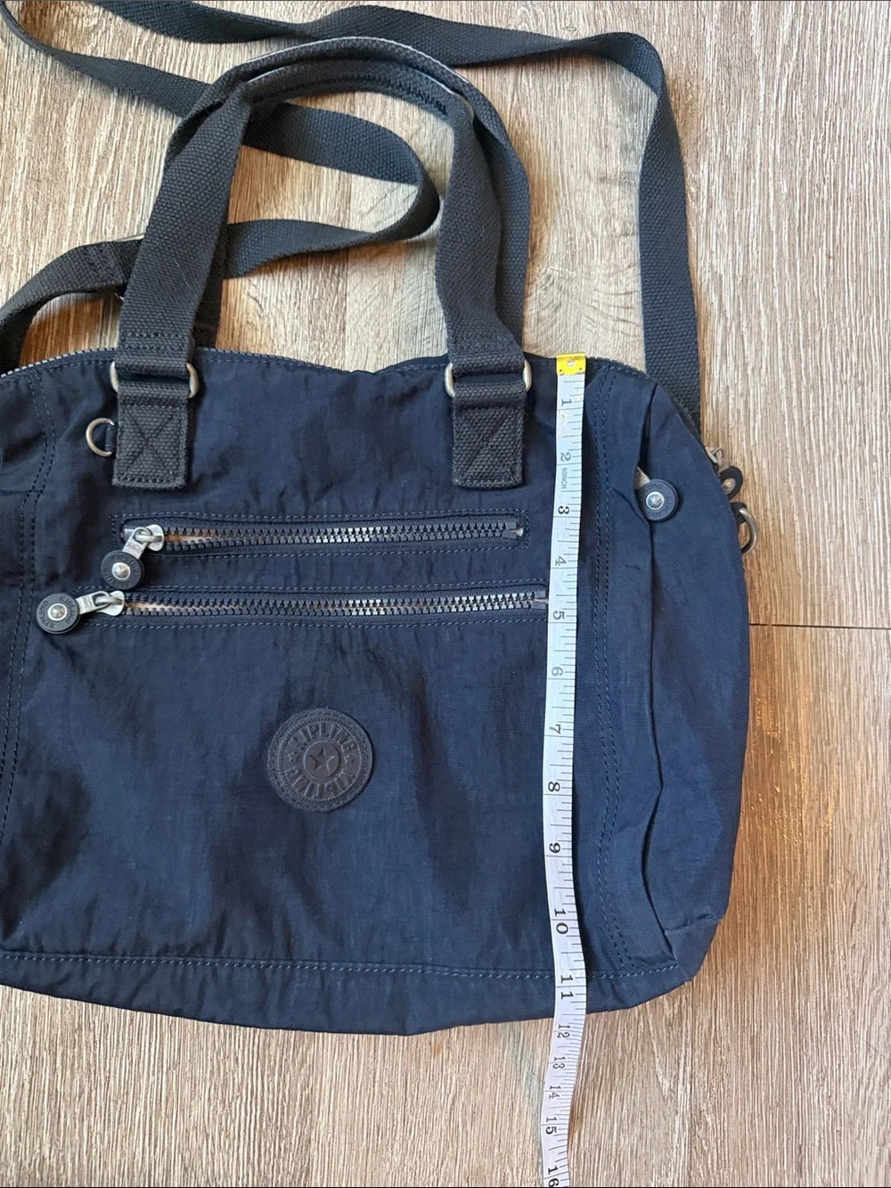 Kipling Navy Shoulder Bag with Dual Zip Front Pockets crossbody purse handbag
